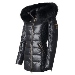Eve- Lustrous Nylon - Black - Raccoon Fur